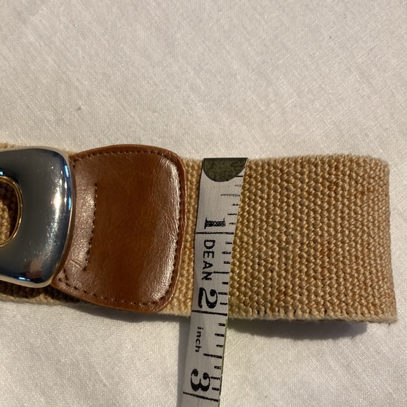 Vintage stretch belt with large gold chain link buckle - Picture 7 of 12